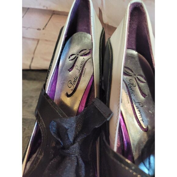 Poetic Licence purple 10 black bow heel formal shoe women's - Picture 5 of 12